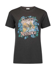 Spell Sweet Nothings Biker Tee Charcoal - PINK ARROWS