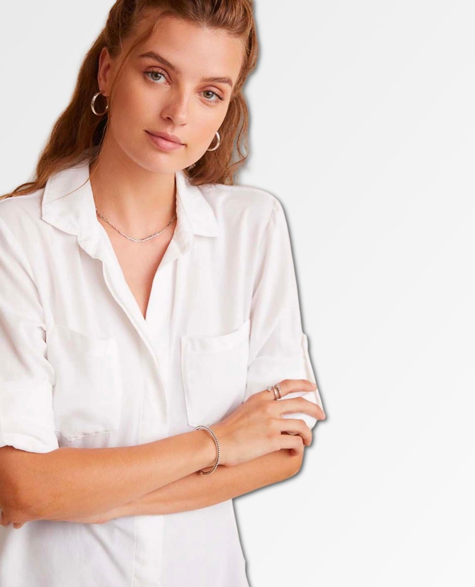 Split Back Button Down White - miamidrugpossession