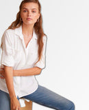 Split Back Button Down White - miamidrugpossession