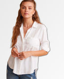 Split Back Button Down White - miamidrugpossession