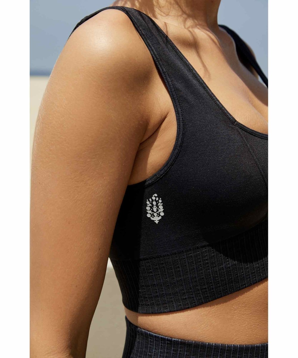 Square Neck Good Karma Bra Black - clearpathherbicide