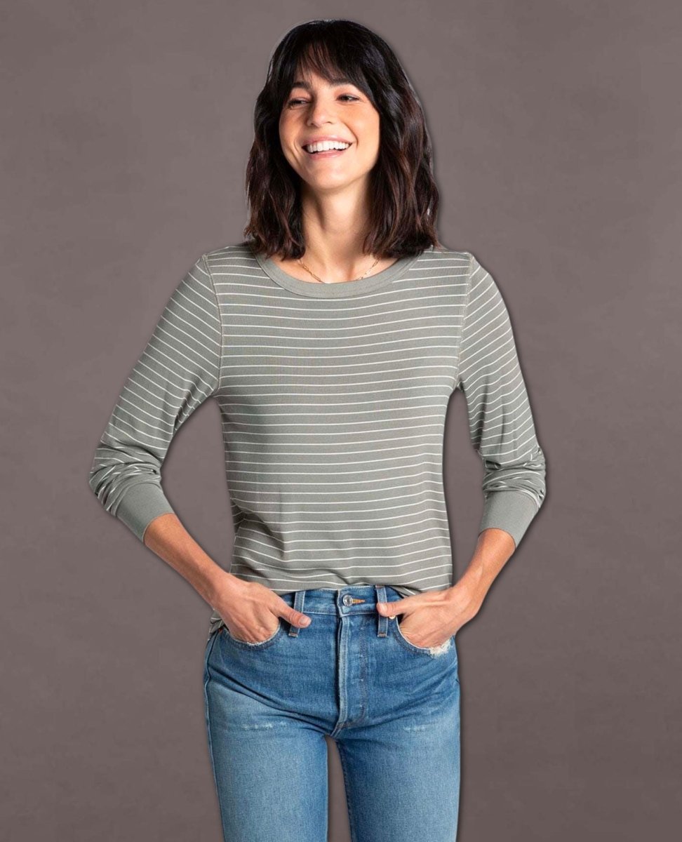 Stacey Striped Long Sleeve Light Olive - clearpathherbicide