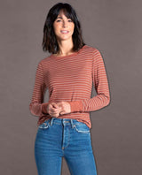 Stacey Striped Long Sleeve Rustic Brown - miamidrugpossession