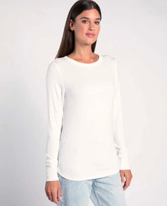 Stacy Long Sleeve Tee White - PINK ARROWS