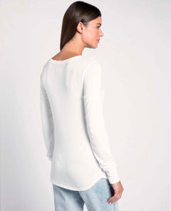 Stacy Long Sleeve Tee White - miamidrugpossession