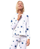 Stars Hi Low Crew White - miamidrugpossession