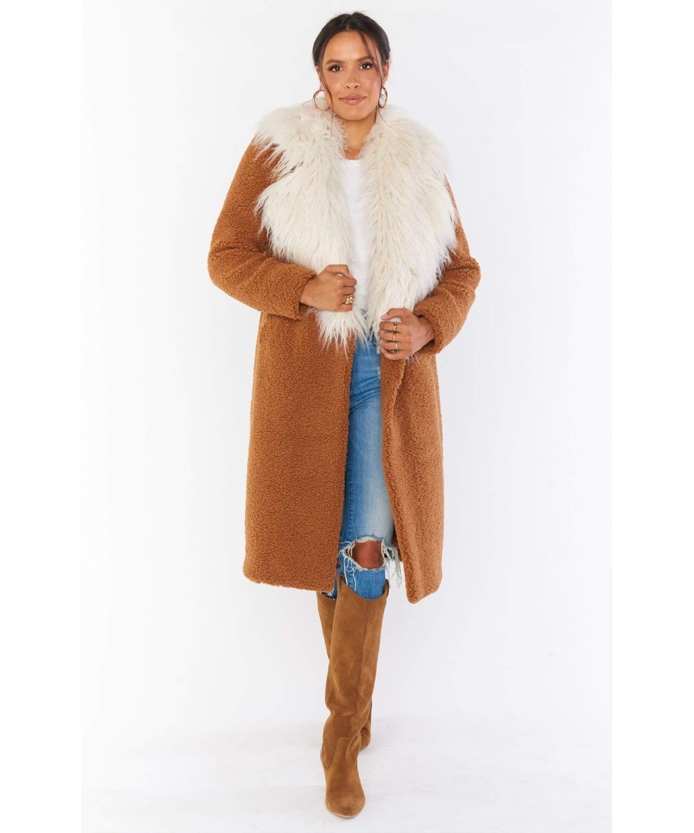 Stay Warm Jacket Mocha Faux Fur - miamidrugpossession