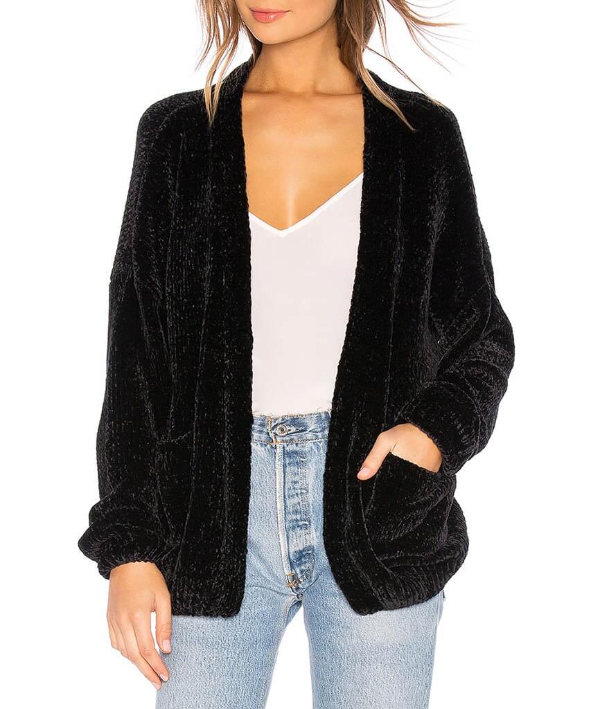 Staycay Chenille Cardi, Black - miamidrugpossession