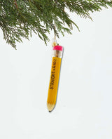 Straight A Pencil Teacher Ornament - PINK ARROWS