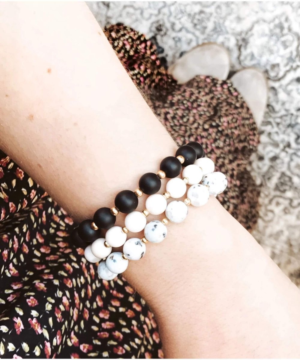 Stretch Stacking Bracelet Black Matte - miamidrugpossession