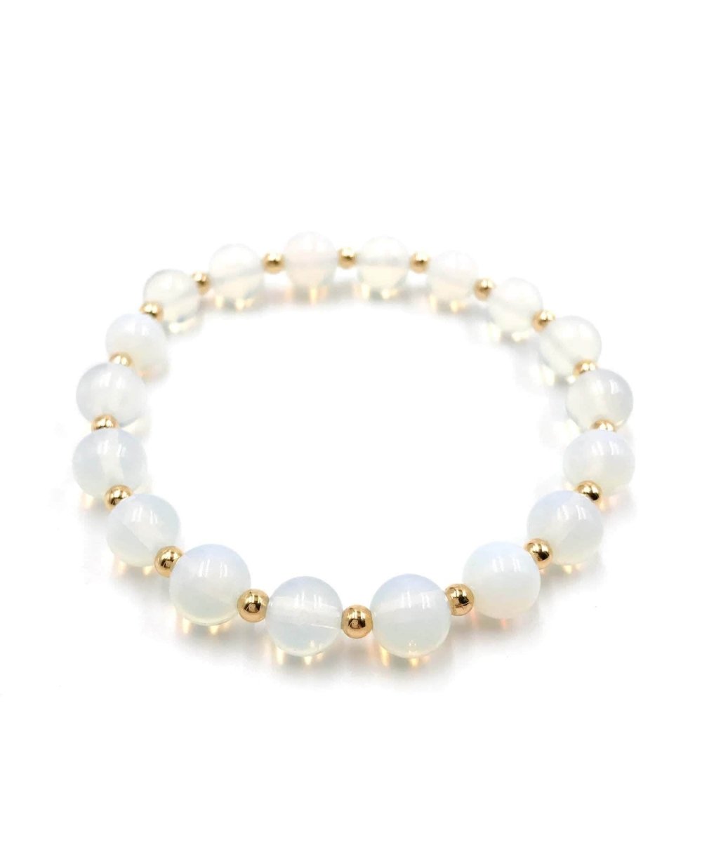 Stretch Stacking Bracelet Gold Opalite - miamidrugpossession