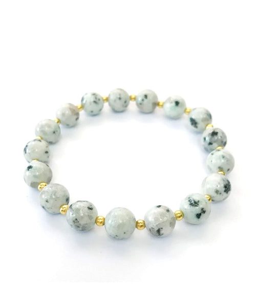 Stretch Stacking Bracelet Mint Dalmatian Jasper - miamidrugpossession