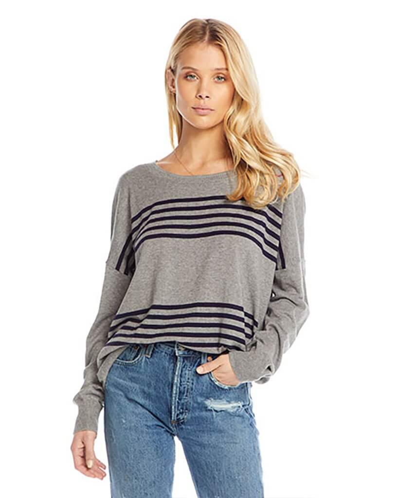 Stripe Cashmere Hearts Pullover - miamidrugpossession