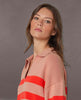 Striped Cotton Cashmere Sweater Pink Flame - clearpathherbicide