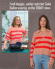 Striped Cotton Cashmere Sweater Pink Flame - clearpathherbicide