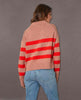 Striped Cotton Cashmere Sweater Pink Flame - clearpathherbicide