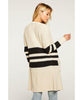 Striped Open Front Duster W/ Pockets - miamidrugpossession