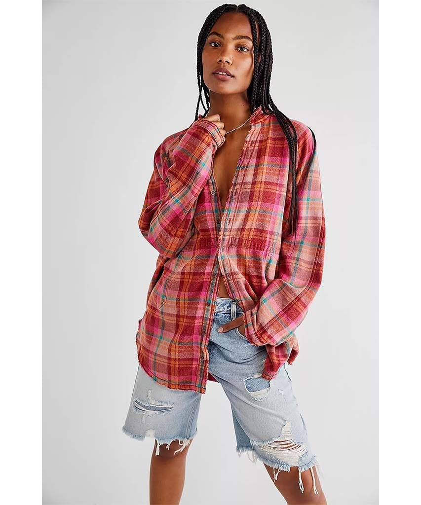 Summer Daydream Plaid Buttondown Berry - miamidrugpossession