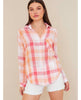 Summer Sunset Plaid Button Down - PINK ARROWS