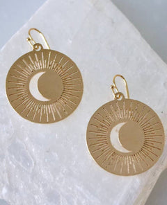 Sun and Moon Coin Earrings - PINK ARROWS