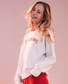 Sundry Je T'Adore Sweatshirt - PINK ARROWS