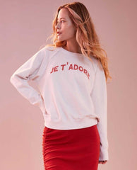 Sundry Je T'Adore Sweatshirt - PINK ARROWS