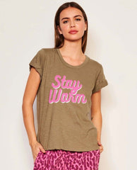 Sundry Stay Warm Tee Fern - PINK ARROWS