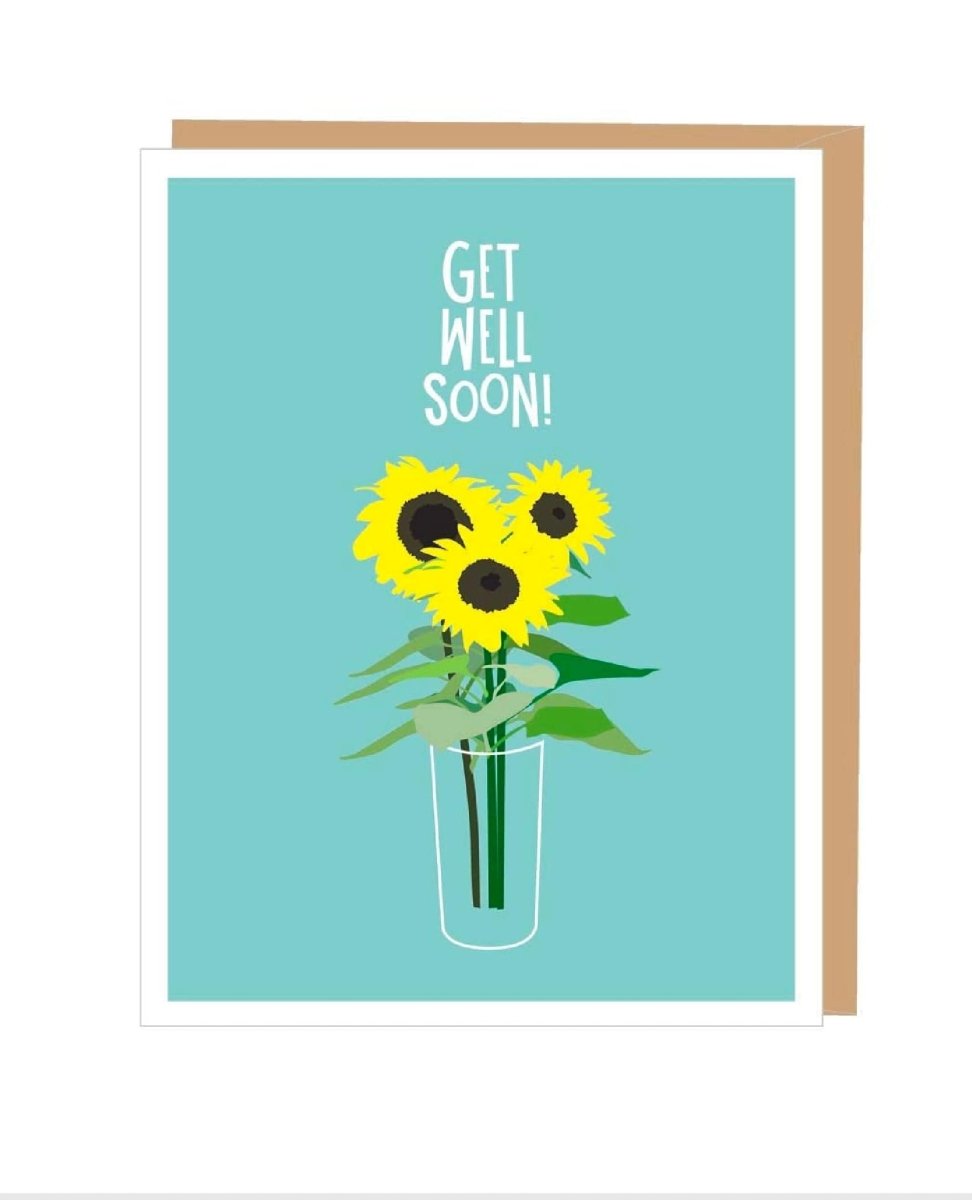 Sunflowers Get Well Card - PINK ARROWS