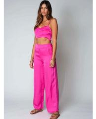 Sunset Wide Leg Pant Rose Pink - PINK ARROWS