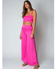 Sunset Wide Leg Pant Rose Pink - PINK ARROWS