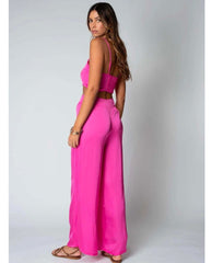 Sunset Wide Leg Pant Rose Pink - PINK ARROWS