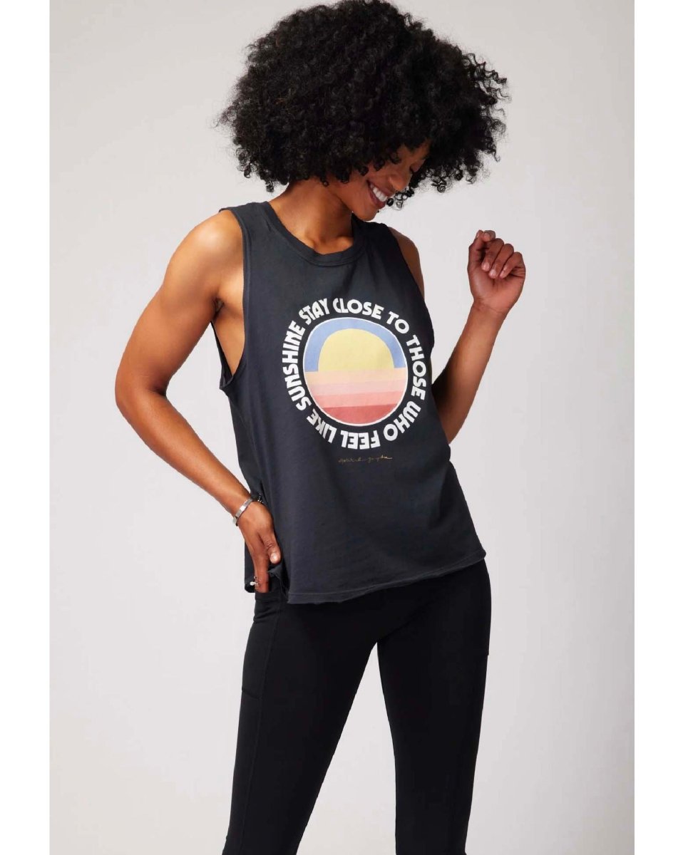 Sunshine Gigi Muscle Tank Black - miamidrugpossession