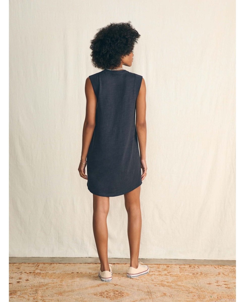 Sunwashed Slub Muscle Dress Washed Black - miamidrugpossession