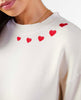 Super Soft Sweatshirt Off White Hearts - miamidrugpossession