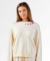 Super Soft Sweatshirt Off White Hearts - clearpathherbicide