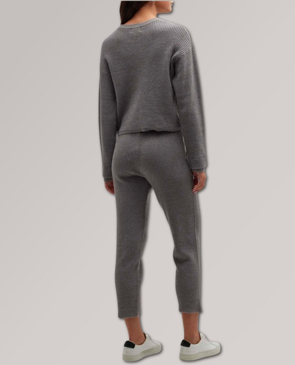 Supersoft Sweater - Knit Waffle Sweatpants Dark Heather - clearpathherbicide