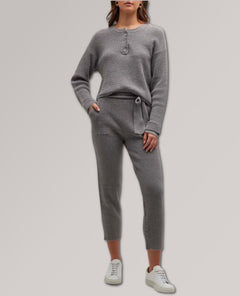 Supersoft Sweater - Knit Waffle Sweatpants Dark Heather - clearpathherbicide