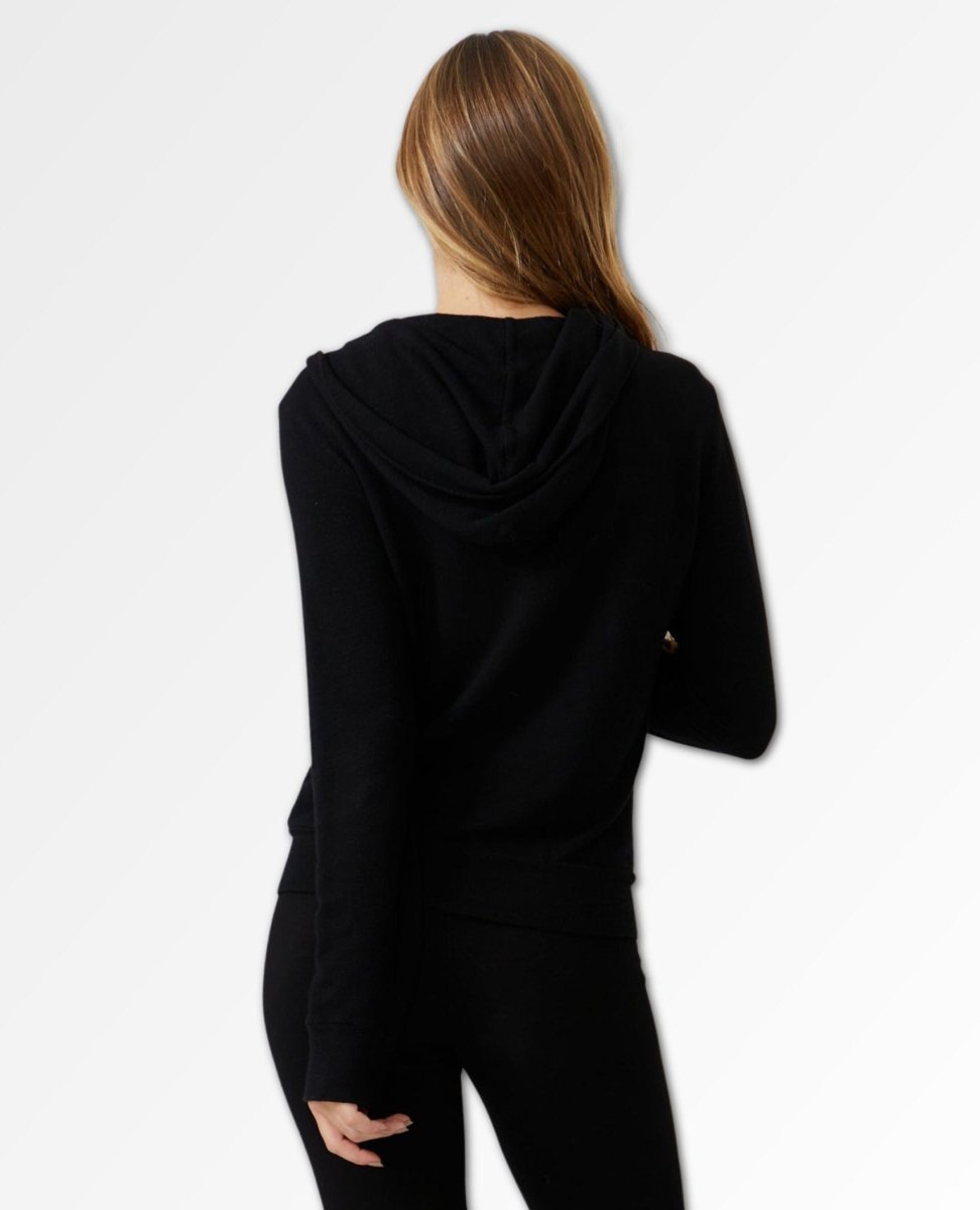 Supersoft Zip Up Black Hoody - miamidrugpossession