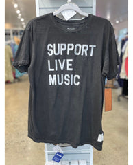 Support Live Music Tee Black - PINK ARROWS