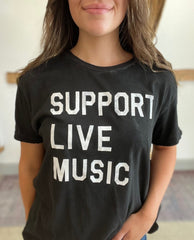 Support Live Music Tee Black - PINK ARROWS