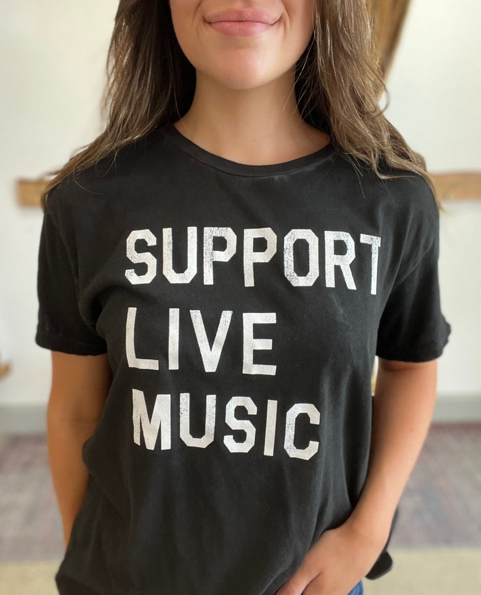 Support Live Music Tee Black - clearpathherbicide