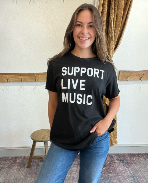 Support Live Music Tee Black - clearpathherbicide