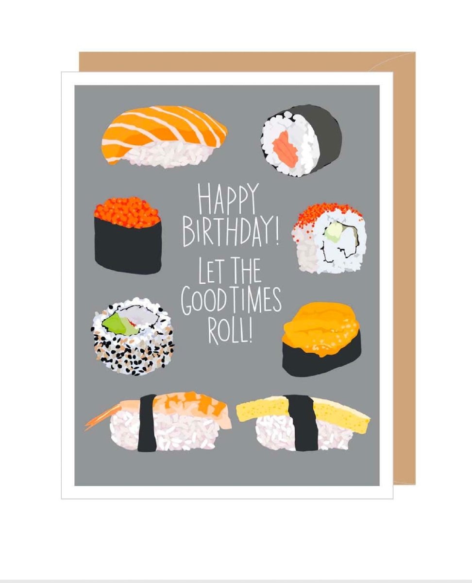 Sushi Birthday Card - PINK ARROWS