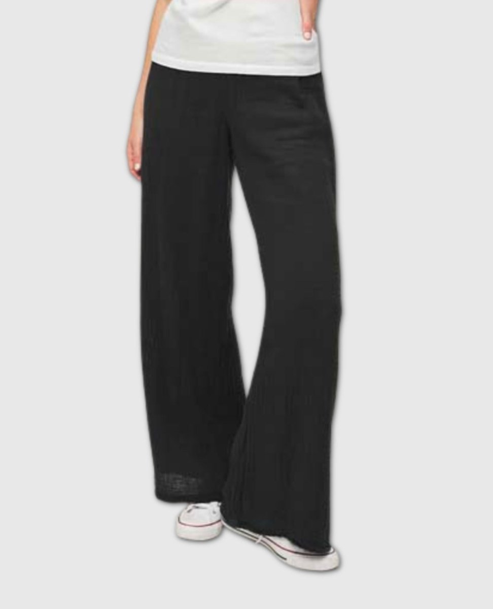 Susie Smocked Wide Leg Pant Black - miamidrugpossession