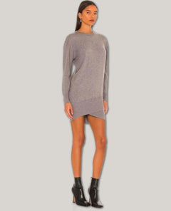 Sweater Tunic Dress Grey - PINK ARROWS