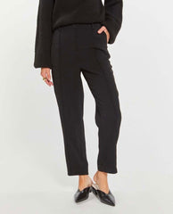 Tailored Straight Cut Black Doris Pant - PINK ARROWS