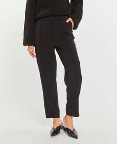 Tailored Straight Cut Black Doris Pant - PINK ARROWS