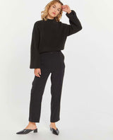 Tailored Straight Cut Black Doris Pant - miamidrugpossession