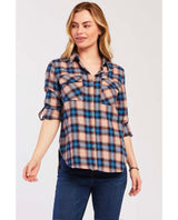 Talma Flannel Peach Check - miamidrugpossession