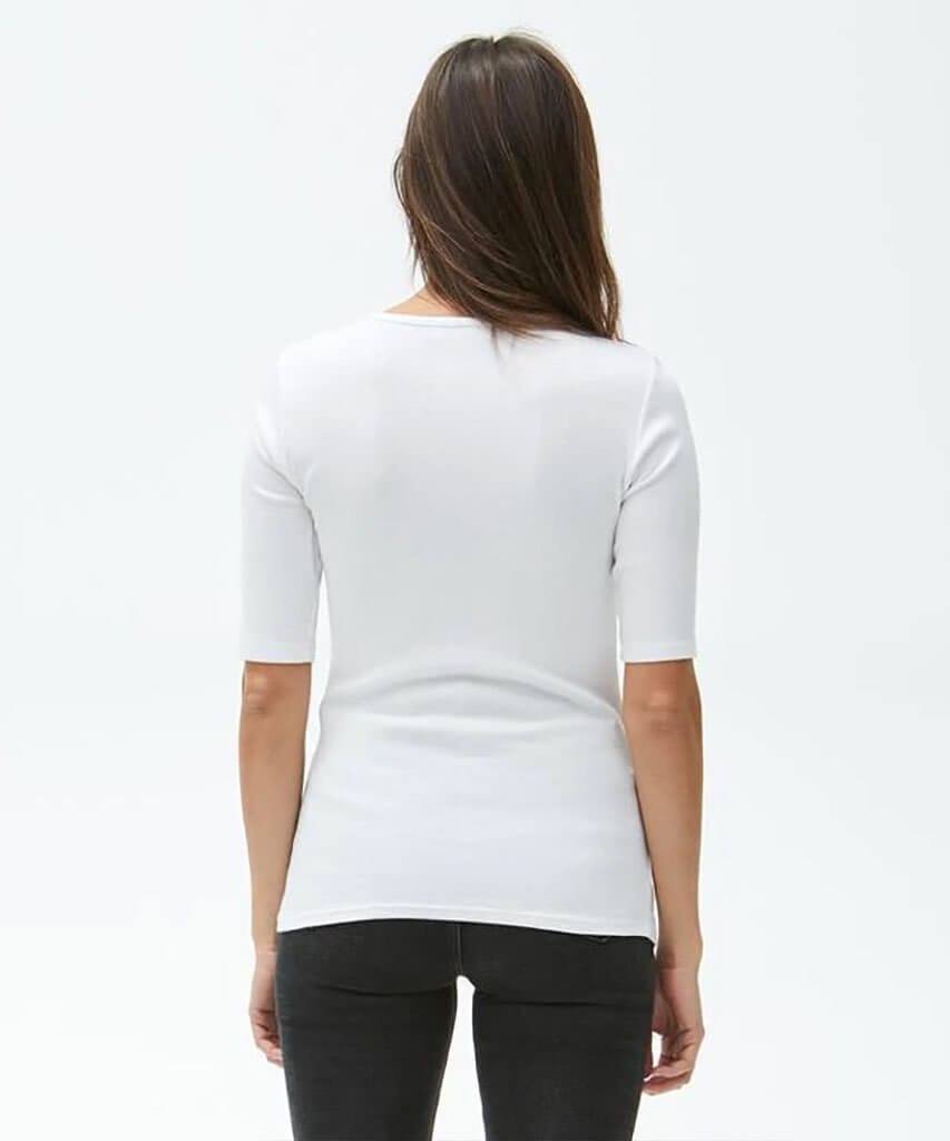 Tara Ultra Rib Elbow Sleeve White - miamidrugpossession